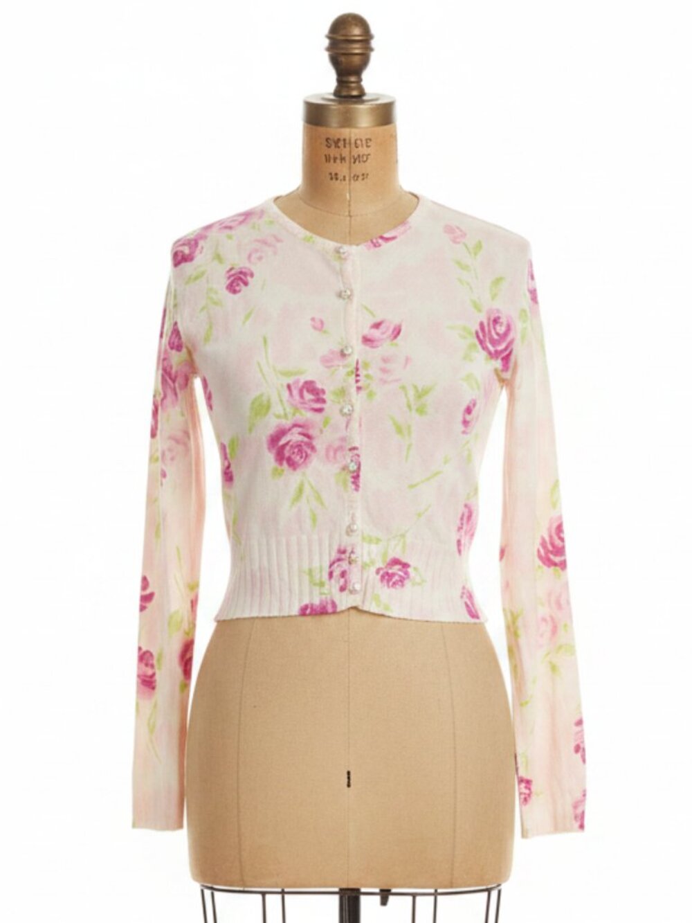 JESUS DIAMANTE Hime Gyaru rose print cardigan